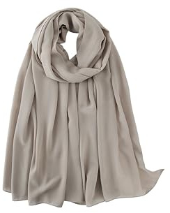 Louisabelle Premium Pearl Chiffon Scarf - Lightweight Soft Draping Georgette Hijab Elegant Plain Fashion Scarf for Women 70x180CM
