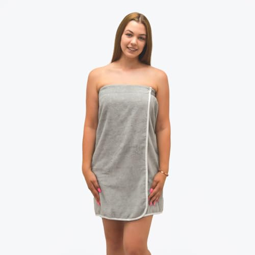 Allure Bath Fashions Supersoft 100% Cotton Shower Wrap Wearable Bath Towel, Adjustable, Easy Care, Machine Washable – Fully Guaranteed