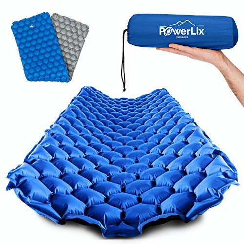 POWERLIX Camping Sleeping Pad - Ultralight Inflatable Camping Mattress Sleeping Mat for Backpacking, Hiking, Compact Lightweight Sleeping Pad for Camping, Inflation Bag/Repair Kit Included
