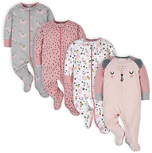 Gerber Sleep ‘N Plays Sparkdräkt med björn för bebisar, 4-pack
