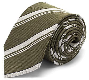 BRERA 67 : Cravate Homme Vert Rayée Étroit Slim Laine et Soie faite à la main, Cravates 148x8 Mariage, Boîte cadeau, Accessoires Mode,Vente au Particulier.