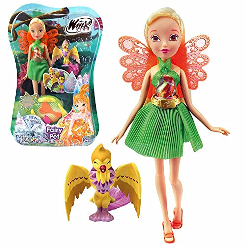 Winx Club Stella mit Feentier Shiny | Fairy Pet Puppe Fee 28 cm