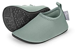 Sterntaler Badeschuhe Uni – Baby Aquaschuhe – Unisex Strand Slipper mit flexibler Sohle – schnelltrocknend & leicht - Ideal für Strand & Schwimmbad - Kinder Bademode – Farbe mattgrün, Größe 26