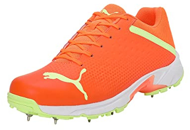 Puma Mens Spike 22.2 Cricket Shoe, Ultra Orange-Fast Yellow-White, 12 UK