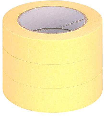 verpacking Lot de 3 rouleaux de ruban crêpe de 50 m de long - Largeur : 30 mm - Ruban de masquage pour peintre - Ruban adhésif pour travaux manuels