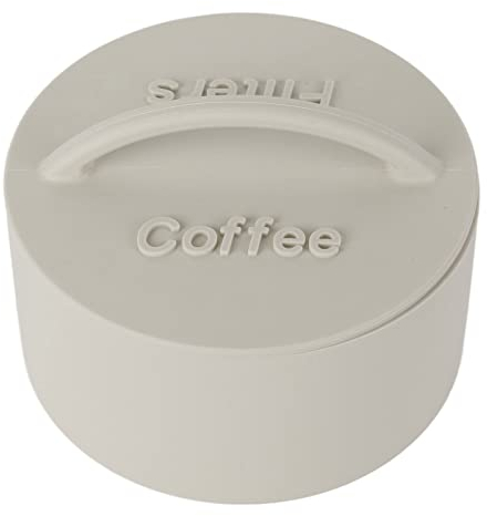 Coffee Filter Papers Storage Container, Silicone Round Coffee Filter Holder Basket for Home Coffee Shop (Grey)