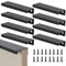 Heveer Poignées de Meubles Noir Poignées d'Armoire Invisible 120mm Poignées de Cuisine avec Vis pour Porte d'Armoire Tiroirs 8 Pièces