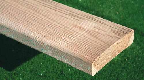 Suinga Lame de terrasse en Bois traité 300x12,5 cm, Planche Lisse en mélèze Planche à Bords Bois de Construction