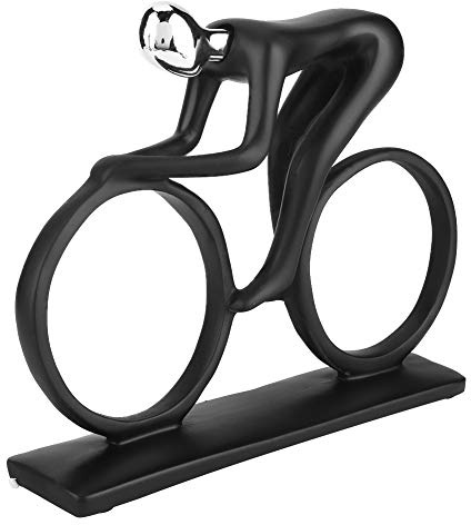 Rankomu Escultura de resina con temática deportiva, escultura abstracta moderna, estatua de atleta Ele, estatua de figura deportiva, escultura de resina temática deportiva, diseño de ciclista, 10
