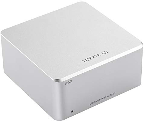 TOPPING P50 Linear Power Supply for HiFi Audio - Ultra Low Noise, CNC Unibody, Perfect Compatible with D50III/D50s/DX3,Pro+/E50,Global Voltage Support (Silver)