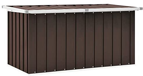 Gecheer Scatola di immagazzinaggio da giardino, marrone, 129 x 67 x 65 cm, contenitore per attrezzi da giardino, contenitore per cuscini, per balcone, piscina, terrazza