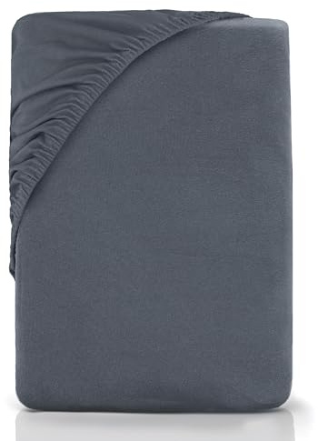NatureMark Mikrofaser Spannbettlaken – weich, atmungsaktiv und pflegeleicht – elastisch, hautfreundlich – 90x200 cm, Anthrazit