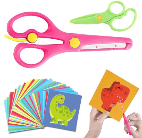 Ciseaux pour enfants - Ensemble de 40 ciseaux colorés pour droitier/gaucher - Pour activités artistiques et artisanales