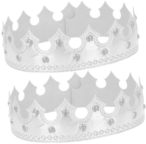 NUOBESTY Lot de 2 Couronnes D’Anniversaire Argentées Bandeaux pour Bébés et Garçon et Filles Taille Unique Confortable Accessoires pour Fêtes Séances Photo et Déguisements