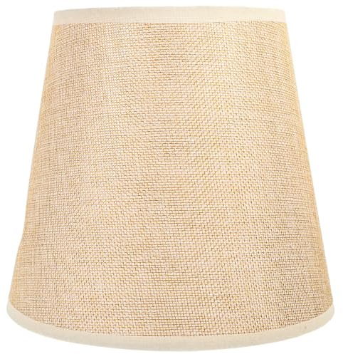 TOBBOMEY Pantalla de Lámpara de Mesa E27 Cilindro de Lino Color Beige Cubierta de Repuesto Textil para Lámparas de Hogar Accesorio Decorativo para Salón Cocina y Dormitorio