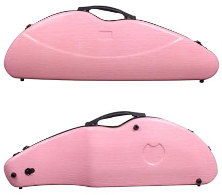 yinfente Violin Case 4/4 Full Size 1.9kg Carbon Fiber Half Round Shape Viloin Bag With Strap Combination Lock And Accessories Bag Pink