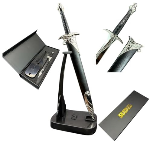57 SPECIAL REPLICAS Mini Billbo Bagginss Schwert Brieföffner, 22 cm, Stingg inspiriert, mit Scheide, Ständer und Geschenkbox KW1124