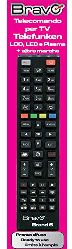 BRAVO Telecomando Bravo Compatibile Per Tv Telefunken E Altri Vedi Scheda Tecnica - Non Necessita Di Programmazione