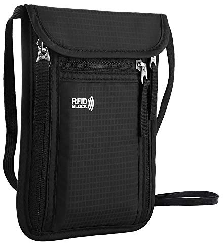 KEAFOLS Travel Pouch Neck Wallet Family Passport Holder Organizer Case with RFID Blocking