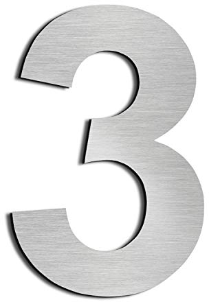 nanlyiau 3in Numero maison Numéros de maison numero maisonchiffres de boite aux lettres numero maison design en acier inoxydable 304 massif Hauteur 3in/75mm(3in number 3)