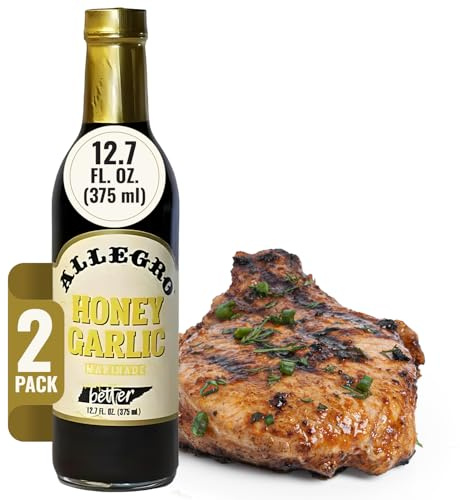ALLEGRO - The Marinate Everything Marinades | Perfect Marinades for Meat & Veggies | Marinade for Grilling, Roasting & Cooking | Versatile, Flavorful & Easy to Use | 12.7 Oz (Pack of 2) - Honey Garlic
