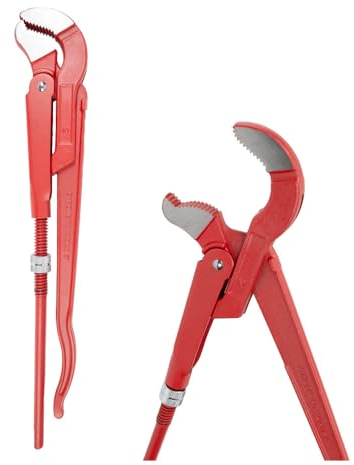 Dönges Eckrohrzange mit S Maul, 1 Zoll, Rohrzange, Wasserpumpenzange, Zange, Eck Rohrzange mit Stellschraube