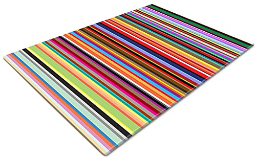 Glass Chopping Board and Worktop Protector - Heat Resistant Worktop Saver in Blue and Brown