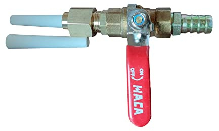 Ceramic Sandblasting Gun Assembly: Nozzle Tip (1/8 ID), Bracket, Brass Ball Valve and Connector 2Pcs Grinding Nozzle Tip Replacement,Valve Type Sandblaster Gun