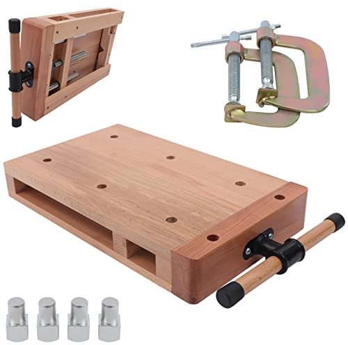 OCASAMI Portable Workbench Hard Woodworking Vise Desktop Work Table Work Bench with G-Type Fixing Clips and Limit Blocks, for Home, Woodworking Studios, Fixed for Processing Wood