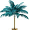 Kare Design Tischlampe Feather Palm Grün, Desk Lamp, Schreibtischlampe, Nachttischlampe, Dekoleuchte, Leuchtmittel nicht inklusiv, Tischleuchte, Palmen Motiv, Federn, 60x50x50cm