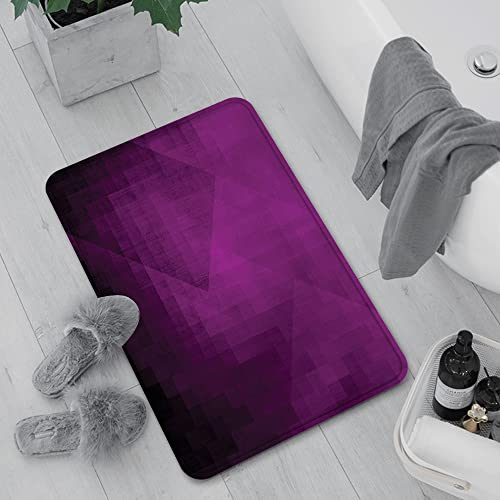 Badematte rutschfest, Badteppich für Badezimmer,Aubergine, abstrakte lila Quadrate in verblassten Farbschema mit moderner Kunst inspiri,Waschbar Badezimmerteppich für Wohnzimmer Schlafzimmer 60x100 cm