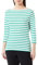 Tommy Hilfiger Damen Langarmshirt Slim U-Boot-Ausschnitt, Mehrfarbig (Breton Ecru/Olympic Green), S