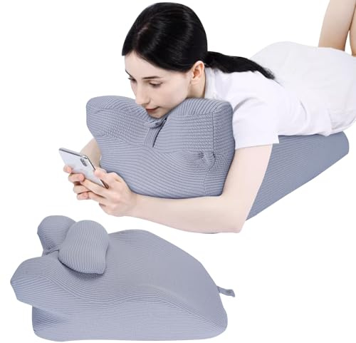 Almohada de Lectura para Cama y sofá, Almohada de Cuña, Almohada de Espuma Viscoelástica para Reposo en Cama, Almohada para Dormir de Lado, Almohada Ergonómica de Apoyo para la