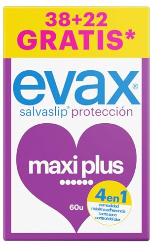 Evax Salvaslip Maxiplus, confezione da 60 (38+22 gratis) protezione, comfort e sistema inodore