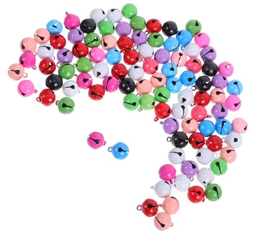 Operitacx 100pezzi Piccoli Campanelli in Metallo per Artigianato per Ornamenti Natalizi Collari per Animali Domestici Gioielli Fai da Te Ciondoli Ornamentali