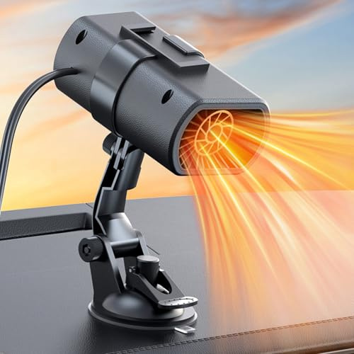 2 in 1 Auto Riscaldamento Sbrinatore Parabrezza con Rotazione a 360 ° Riscaldatore Portatile per Auto 12V per la Rimozione Della Nebbia e del Congelamento del Parabrezza Automobilistico (Style 2)