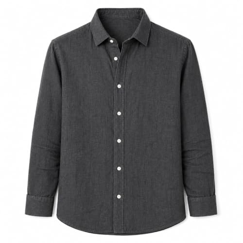 Blue coast yachting Camisa 100% Lino para Hombre de Manga Larga | Corte Regular Fit Jaspeado | Camisa Casual Transpirable para Verano, Playa y Eventos