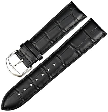 yangfangmei Klockarmband Bälte Svart Läderarmband Klockband 18mm 20mm 22mm Klocktillbehör Armband