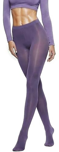sofsy High Waist Opaque Tights for Women, Lavender, Small