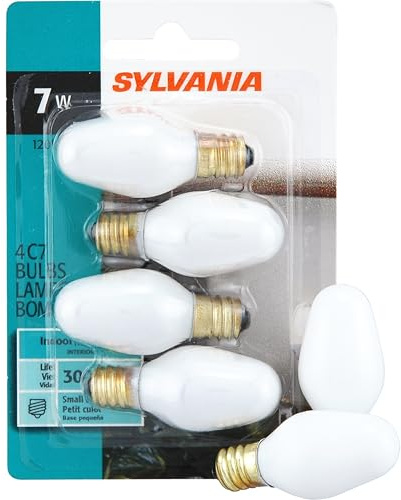 LEDVANCE 13544-7C7/W/BL/4PK 120V Night Light Bulb,Incandescent, Warm White 7 watts