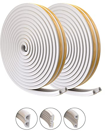 Nematek - Dichtband selbstklebend wasserdicht - Türdichtungen P-Profil schnell montiert - Dichtband Fenster dient als idealer Zugstopper - Tür Dichtungsband (weiß - P-Profil 3-5 mm)