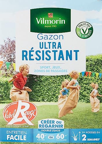 Vilmorin 4462414 Gazon Ultra Résistant, Vert, 1 kg