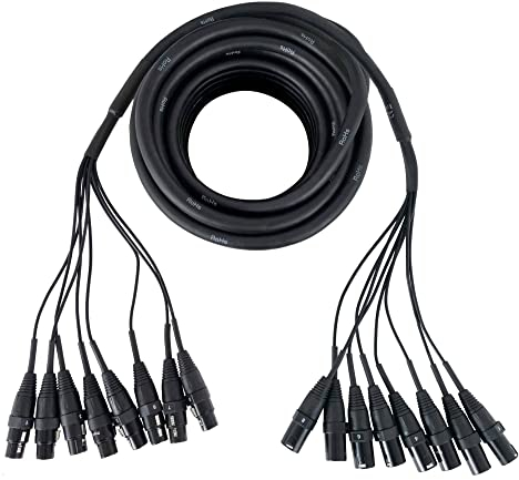 Pronomic Stage MX8/0-10 Sub-Multicore XLR 10m - Multicore XLR mâle 8 voies vers XLR femelle - Connecteurs XLR numérotés en métal - Idéal pour studio et scène - Longueur : 10 mètres - Noir