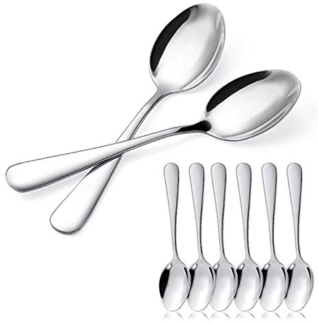 BESCH 6 Cucharas de Sopera Acero Inoxidable 20 x 4.5 cm