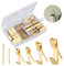 DazSpirit Gold Bilderhaken Bildaufhänger Set (110 Stück) Stahl Haken & Nägel, bilderaufhänger, haken für bilderrahmen für Haus Büro Foto Bild Malerei Hängen, Bilderbefestigung, bilder aufhängen