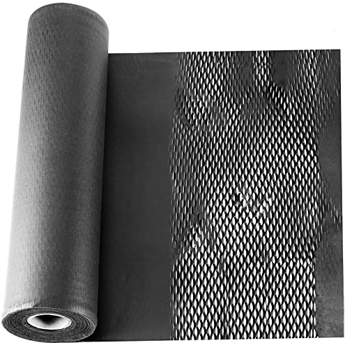 164 Feet x 15 Inches Black Honeycomb Packing Paper, Recyclable Bubble Cushioning Kraft Packing Paper, Honeycomb Cushioning Wrap Rolls for Moving Breakables, Valuables, Shipping, Gift Wrapping