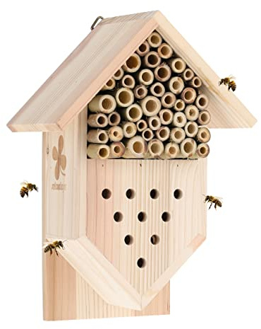 Relaxdays Maison à Insectes, hôtel à Insectes, à Suspendre, Non-traité, coléoptères, HxLxP : 27x19x12,5 cm, Bois Brun