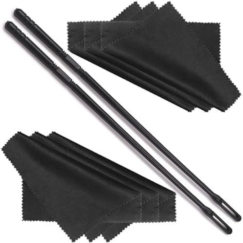 2 Teiliges Flöten Reinigungsset, Flöten-Reinigungsstab Und Tuch, Flöten Reinigungsstäbchen, Windinstrument Reinigung, Für Reinigen Und Polieren Der Innen- Und Außenrillen Von Instrumenten (Schwarz).