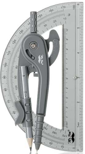 Mr. Pen- Geometry Compass and Protractor Set, 6 Inch Compass