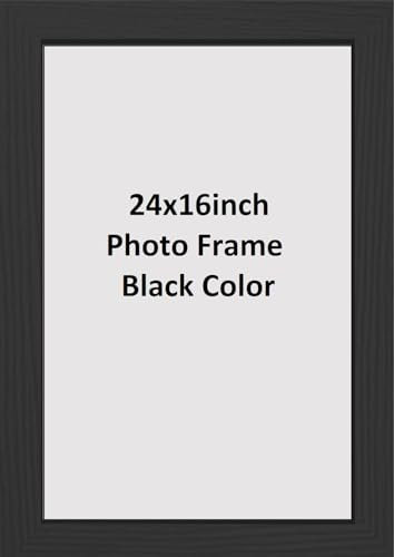 DECORO 24x16 inch Black Wood Finish Picture Poster Frame, Portrait, Landscape Display Rectangle 61 x 41 cm Frame